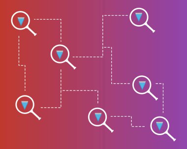 Arka plan koleksiyonu büyüteç ile Blockchain eşiğinde