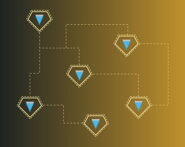 Blockchain eşiğinde teknoloji kavramı arka plan toplama