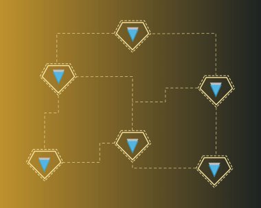 Blockchain eşiğinde teknoloji kavramı arka plan toplama