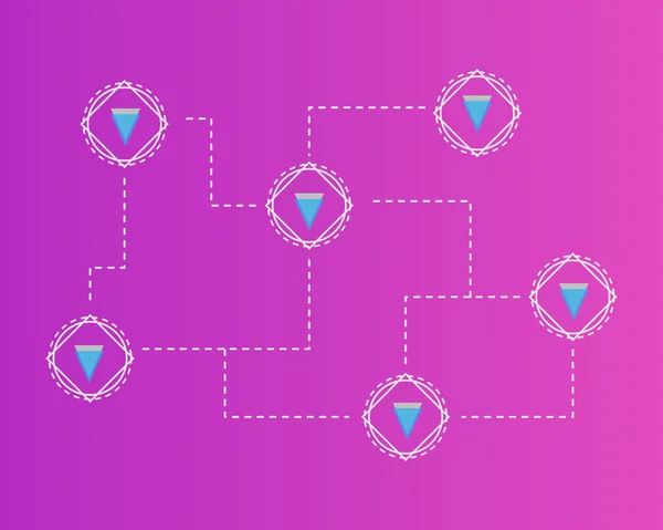 Blockchain verge connecter collection d'arrière-plan — Image vectorielle