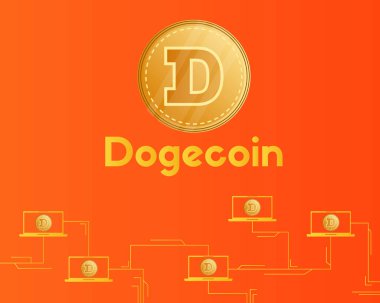 Dogecoin teknoloji blockchain stili arka plan