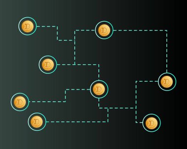 Dogecoin teknoloji stili arka plan bağlamak