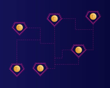 Dogecoin ağ teknolojisi stili arka plan