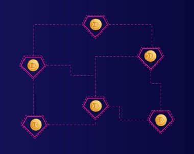Dogecoin ağ teknolojisi stili arka plan