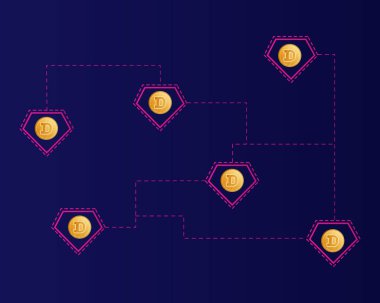 Dogecoin ağ teknolojisi stili arka plan