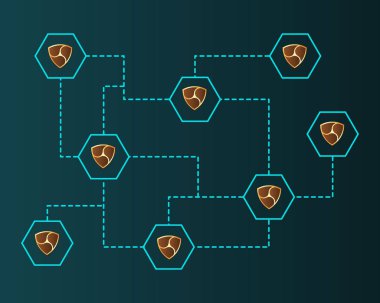 Cryptocurrency Nem blockchain kavramı arka plan bağlamak