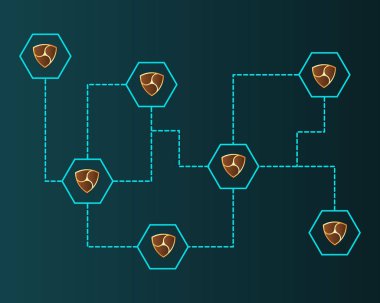 Cryptocurrency Nem blockchain kavramı arka plan bağlamak