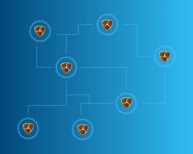 Cryptocurrency Nem blockchain teknoloji dünya arka plan