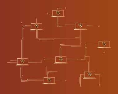 Cryptocurrency Nem blockchain devre ağ arka plan