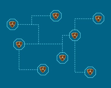 Cryptocurrency Nem blockchain mavi zemin üzerine