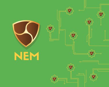 Cryptocurrency Nem blockchain dijital ödeme arka plan