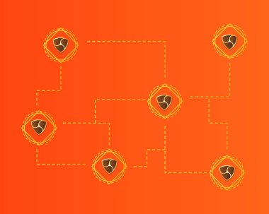 Cryptocurrency Nem blockchain virtual background
