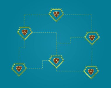 Cryptocurrency Nem blockchain teknoloji arka plan bağlamak