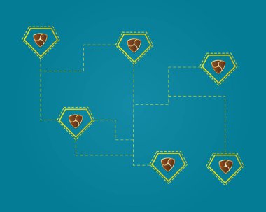 Cryptocurrency Nem blockchain teknoloji arka plan bağlamak