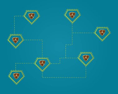 Cryptocurrency Nem blockchain teknoloji arka plan bağlamak