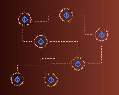 Loopring cryptocurrency blockchain stili arka plan