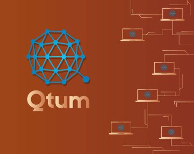 Qtum blockchain cryptocurreny bağlı arka plan