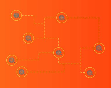 Arka plan Qtum blockchain cryptocurreny ağ bağlı
