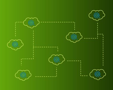 Qtum blockchain cryptocurreny bulut arka plan ile