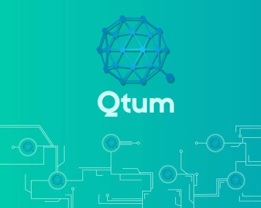 Qtum blockchain cryptocurreny devre kavramı arka plan