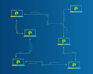 Cryptocurrency Neo blockchain stili arka plan