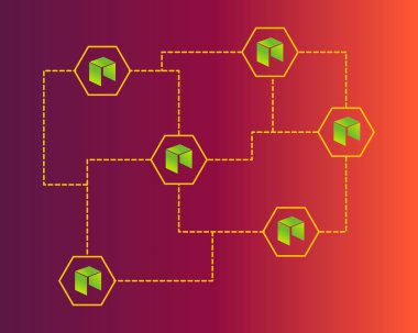 Cryptocurrency Neo blockchain stili arka plan bağlamak