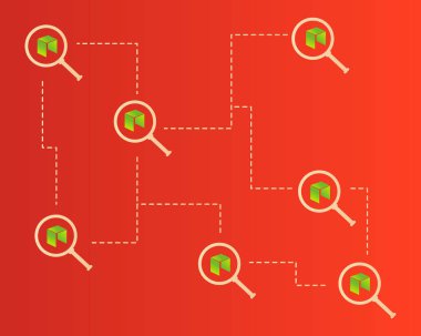 Arka plan büyüteç ile Cryptocurrency Neo stili