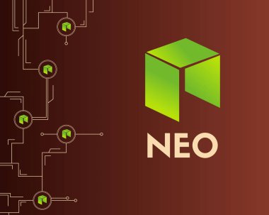 Cryptocurrency Neo bağlı teknoloji stili arka plan