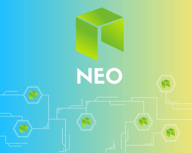 Cryptocurrency Neo bağlı teknoloji stili arka plan