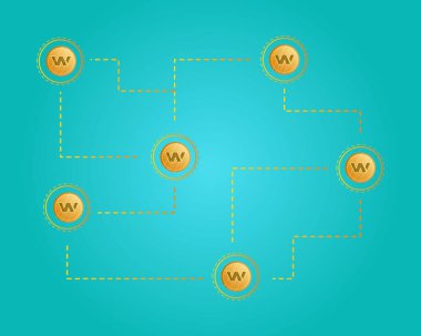 Blockchain mum cryptocurrency ağ arka plan