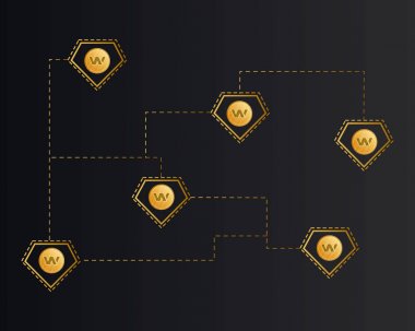 Blockchain mum cryptocurrency teknoloji koyu arka plan üzerinde
