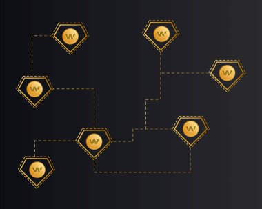 Blockchain mum cryptocurrency teknoloji koyu arka plan üzerinde