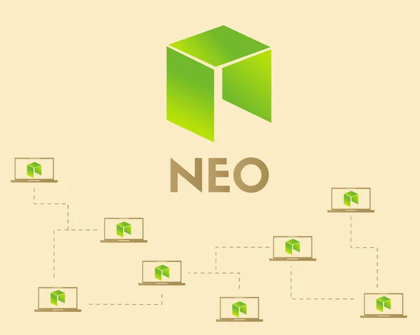 Kryptoměn Neo sítí styl pozadí — Stockový vektor