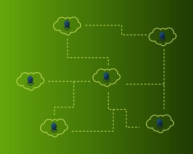 Cryptocurrency lisk teknoloji bulut arka plan ile