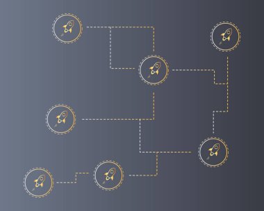 Blockchain yıldız teknoloji stili arka plan