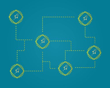 Blockchain yıldız stil ağ kavramı arka plan