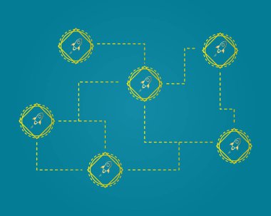 Blockchain yıldız stil ağ kavramı arka plan