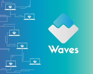 Dalgalar blockchain tarzı devre arka plan