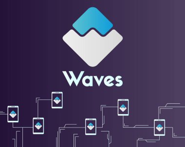 Dalgalar blockchain devre stili arka plan