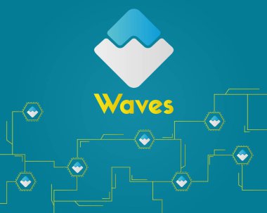 Blockchain devre technogy stili arka plan dalgalar