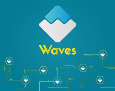 Blockchain devre technogy stili arka plan dalgalar