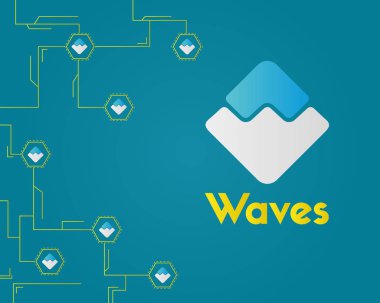 Blockchain devre technogy stili arka plan dalgalar