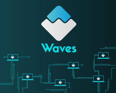 Dalgalar blockchain devre sanal stili arka plan