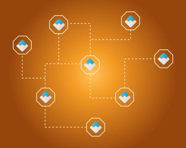 Blockchain dijital ödeme stili arka plan dalgalar