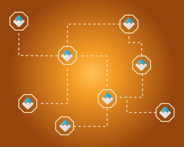 Blockchain dijital ödeme stili arka plan dalgalar