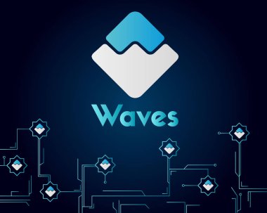 Blockchain devre ağ tarzı arka plan dalgalar