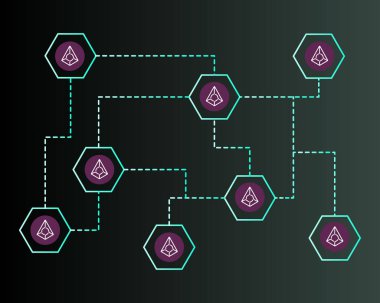 Arka plan Blockchain augur cryptocurrency bağlı