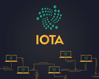 Cryptocurrency Iota ağ arka plan stili