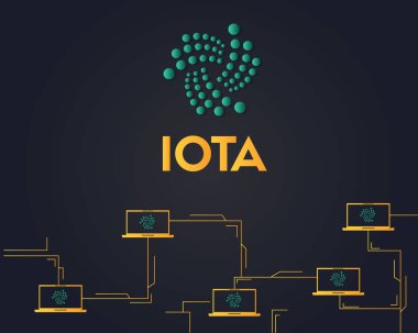 Cryptocurrency Iota ağ arka plan stili