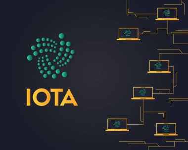 Cryptocurrency Iota ağ arka plan stili
